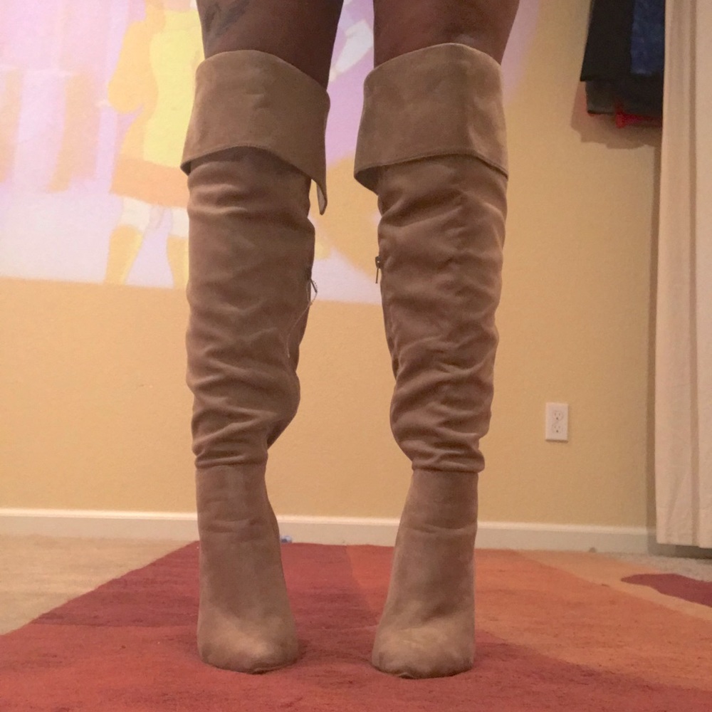 TALL Light tan heel boots